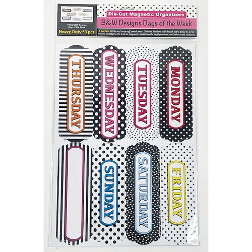 Ashley Productions, Inc. Board Header,Days of Week,Magnetic,Pattern,8 Pieces,MI
