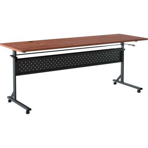 Lorell Table,Flip/Nesting,w/Modesty Panel,72"x24"x29-1/2",Cherry