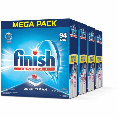 Reckitt Benckiser Dish Detergent,f/AutoMachines,Finish Powerball,94/BX,4BX/CT