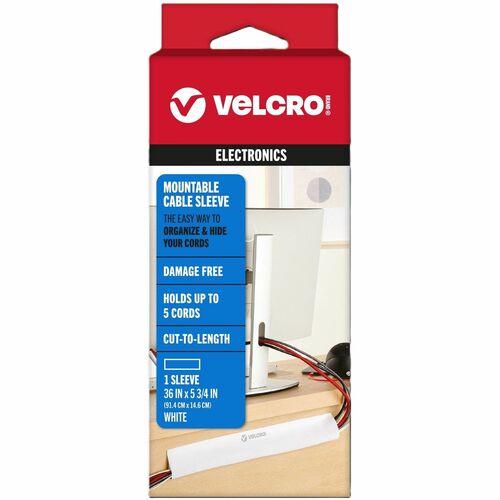 Velcro Industries Cable Sleeve,Mountable,Cut-to-Length,36"x5.75",WE,1/PK