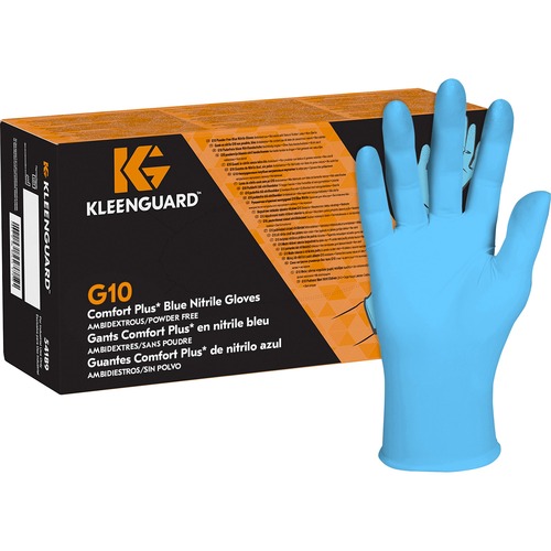 Kimberly-Clark Professional Gloves,Comfort Plus,Nitrile,4mil,9-1/2"L,Xlarge,100/BX,Blue