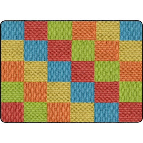 Flagship Carpets, Inc. Rug, Blocks, Basketweave, Rectangle, 6'x8'4", Primary