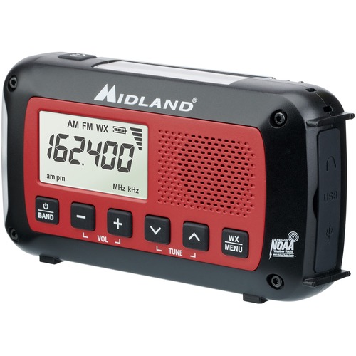 Midland Radio Corp Radio,HandCrank,f/Emergencies,SOS Light,w/Battery,RD