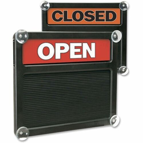 Headline Signs Sign, "Open/Closed", Letter Board, 15"x13", Black/Red/White