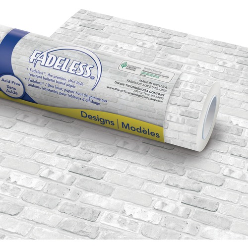 Pacon Art Paper Roll, Fadeless, 48"x50', 50 lb, White Brick