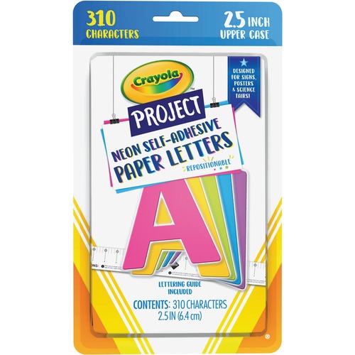 Pacon Letters,SelfAdhesive,2-1/2",310/PK,AST/NE