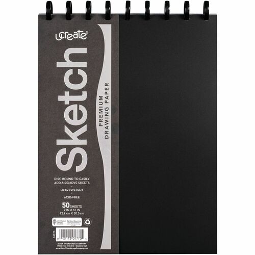 Pacon UCreate Poly Cover Sketch Books 6 x 9 75 Sheets Black Pack Of 3 Books  - Office Depot