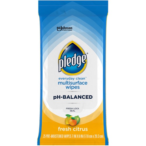 S.C. JOHNSON & SON, INC Multisurface Cleaning Wipes,FreshCitrus,25 Wipes/Packet,BE