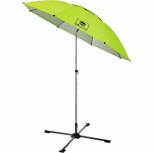 Ergodyne Umbrella and Stand Kit,Adj Height to 92",Hi-Vis Lime Canopy