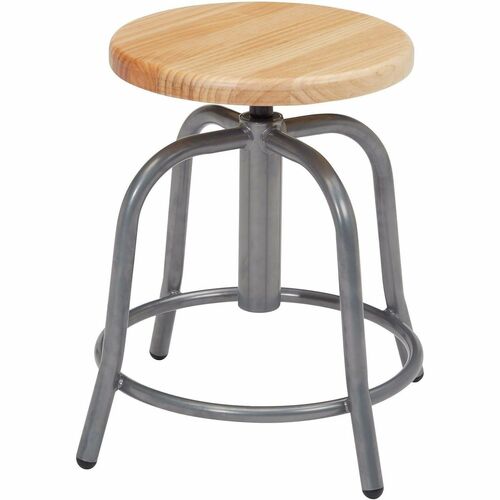 Stool, Adjustable Height, Wood/Gray view 2