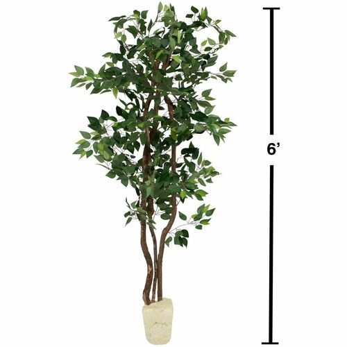 Glolite Nudell LLC Lifelike Tree, 6' Ficus, Green