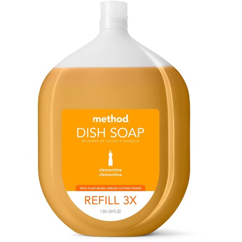 Method Products Dish Soap,Manual,Capped Refill,Clementine,54oz,Orange