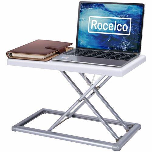 Rocelco Desk Riser, Compact, Ultra-Thin, Carry Pouch, 10"Wx19"D, GY