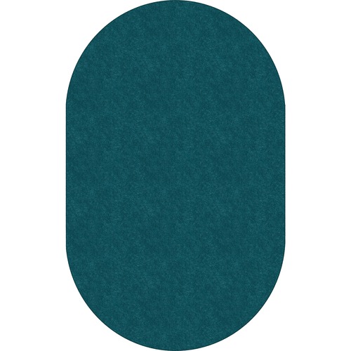 Flagship Carpets, Inc. Rug,Oval,SolidColor,StainResistant,7'6"x12',Marine Blue