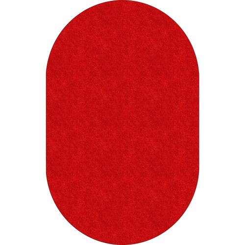 Flagship Carpets, Inc. Rug,Oval,SolidColor,StainResistant,7'6"x12',Rowdy Red