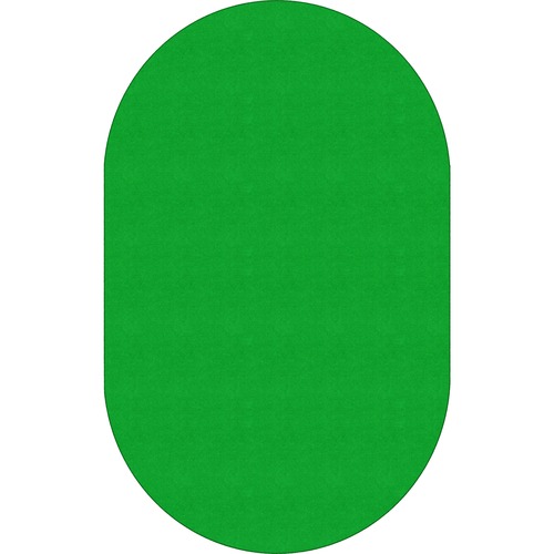 Flagship Carpets, Inc. Rug, Oval, Solid Color, 7'6"x12', Lime Green
