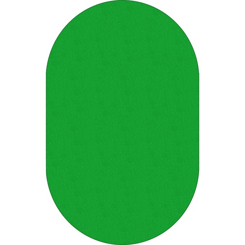 Flagship Carpets, Inc. Rug, Oval, Solid Color, 7'6"x12", Lime Green
