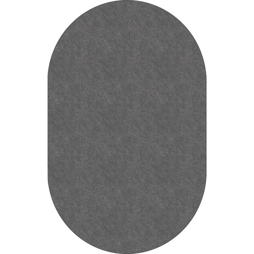 Flagship Carpets, Inc. Rug,Oval,SolidColor,StainResistant,7'6"x12',Gray