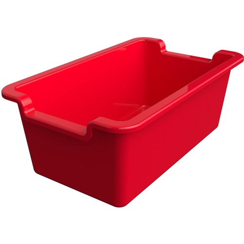 Deflecto Storage Bin,w/Handles,f/Kids,Rectangle,13.2"x8"x5",RD