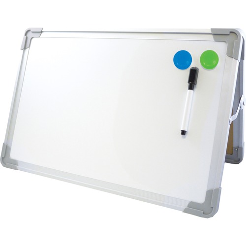 Flipside Products Board,Dry Erase/Magnetic,Easel,20"x16",WE