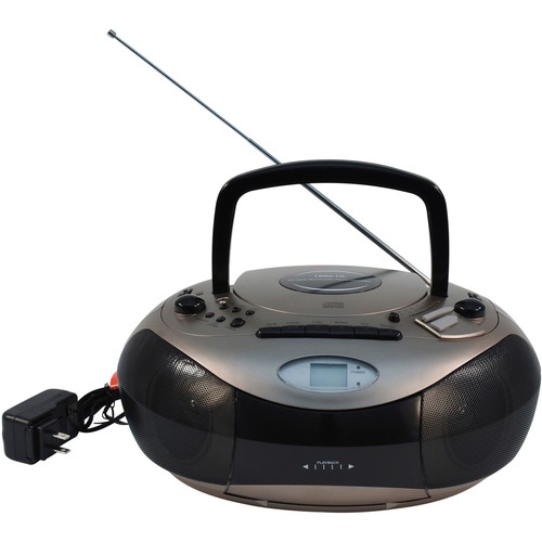 Califone International Stereo,w/CardReader,Shatterproof,SteelGrills,3.5mmPlug,SR