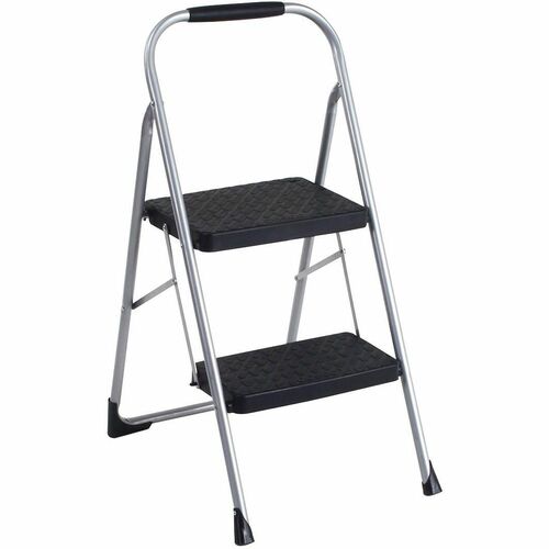 2 Step Ladder Silver Rubber Grip view 2
