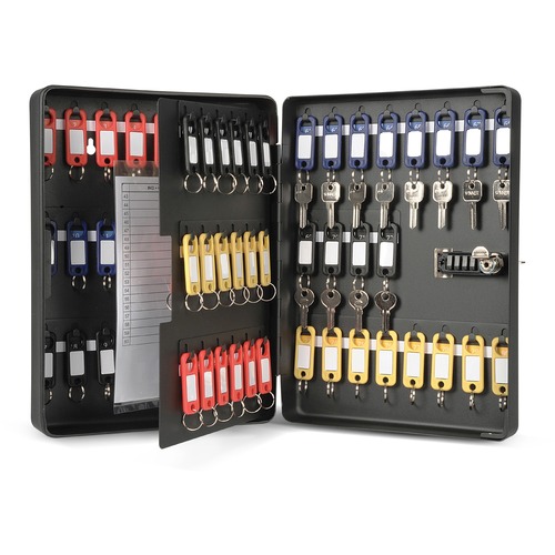 Carl Mfg Cabinet,f/Keys,80 Cap,Combination,BK