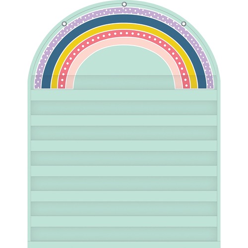 Teacher Created Resources Chart, w/7 Pockets, Metal Grommets, Rainbow