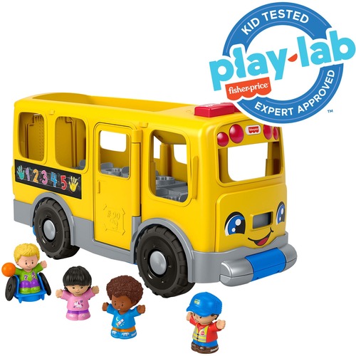 Fisher-Price Toy Bus, w/Songs/Lights, Ages 1-5, 4 Figures, Yellow