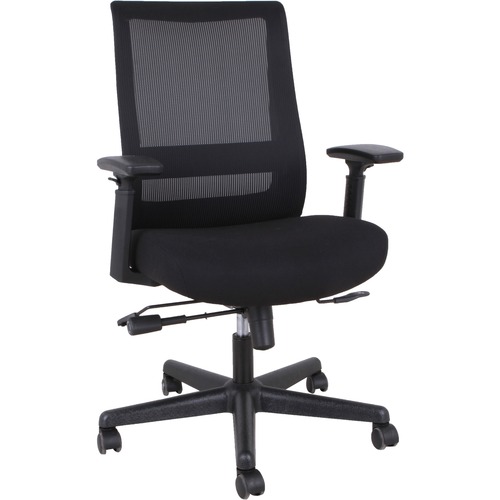 Lorell High-back Chair,Mesh Back,27.5"x17.75-19.625"x39"-42.75",BK