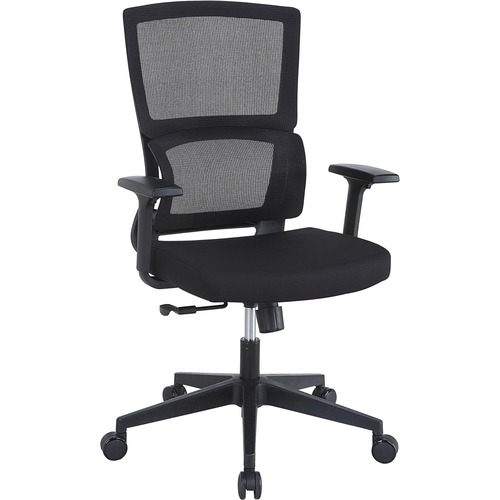 Lorell Mid-back Chair,Mesh,Lumbar,28"x26-3/4"x40"-43-3/4",BK