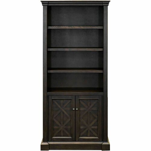 Martin Furniture Bookcase,w/5 Shelves/Lower Doors,36"x14"x78",Chocolate