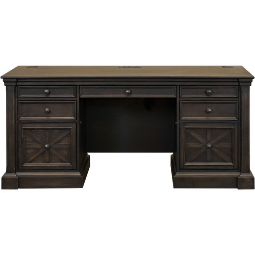 Martin Furniture Credenza,w/6 Drawers/PowerCenter,66"x22"x30",Chocolate