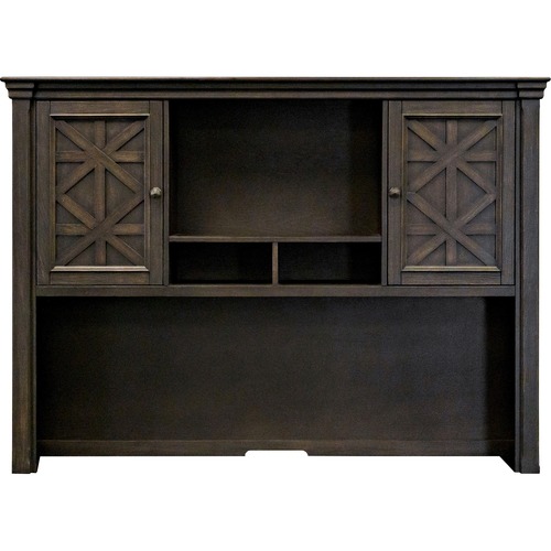 Martin Furniture Hutch,w/2 Doors/2Shelves,OpenCenter,66"x14"x48",Chocolate