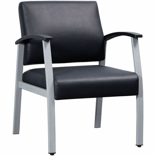 Lorell Chair,Guest,Mid-Back,Antimicrobial,24.75"x25.5"x33-675",BK
