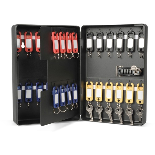 Carl Mfg Cabinet,f/Keys,40 Cap,Combination,BK