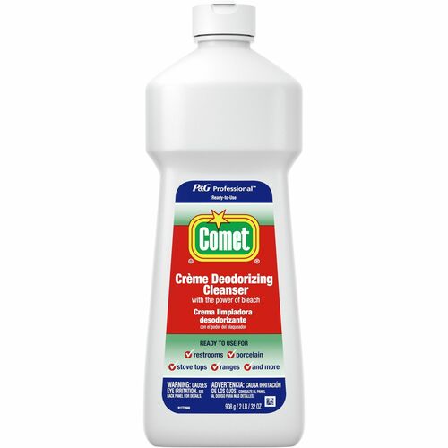 Procter & Gamble Commercial Cleanser, Comet Cream, Bleach, Deodorizing, 32oz, White