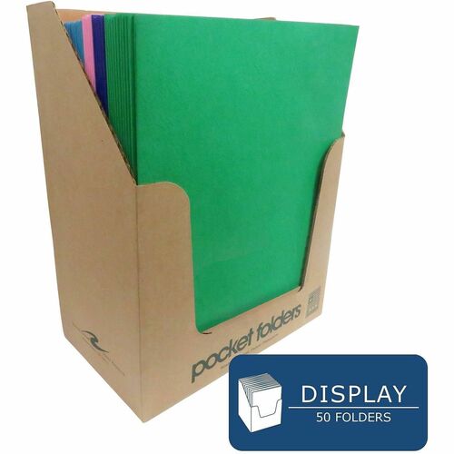 Roaring Spring Paper Products Folders,w/2-Pocket,Double-Dip,9-1/2"x11-3/4",50/CT,AST