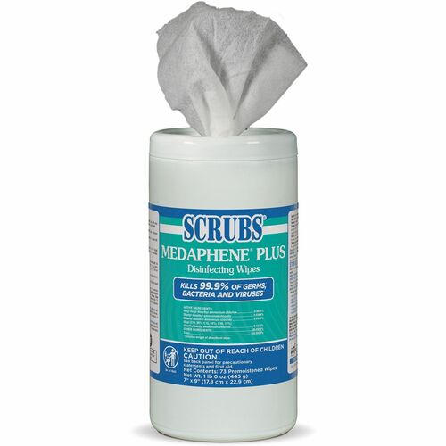 ITW Pro Brands Wipes, Disinfecting, 7"x9", 73/Can, 6/CT, White