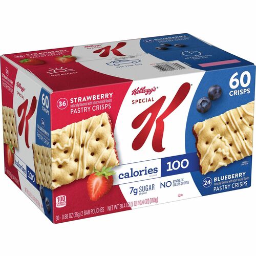 Keebler Co. Pastry Crisps,Strawberry/Blueberry,100 Calories,60/BX,Multi