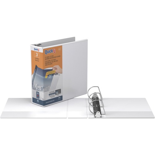Stride, Inc. View Binder,Quick Fit,D-Ring,3",11-1/4"x11-3/4",White