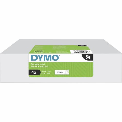 Dymo Label Tape,f/DYMO Labelmakers,1/2"x23',4/BX,Black/White