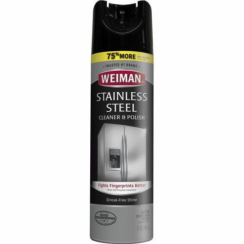 Weiman Products Cleaner/Polish Spray, f/Stainless Steel, 17oz, Clear