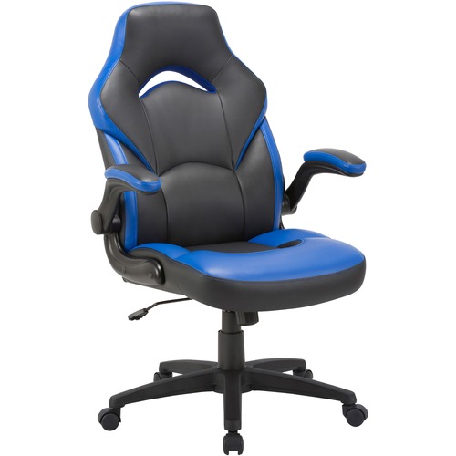 LYS Chair, Gaming, High-Back, 20-1/2"Wx28"Lx47-1/2"H, Blue/Black