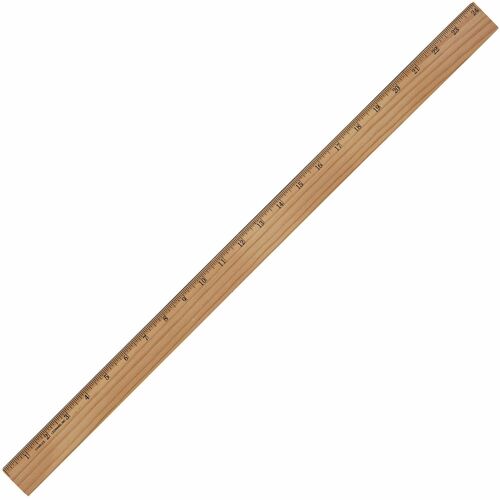 Charles Leonard, Inc Ruler,16th Increments,Wood,Metal Bevel,24"L,BN