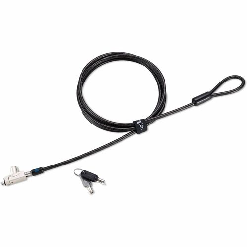Kensington Laptop Lock,f/Wedge Slots,Keyed,6' Cable,BK