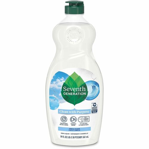 Seventh Generation Dish Soap, Liquid, Free/Clear, Nontoxic, 19oz