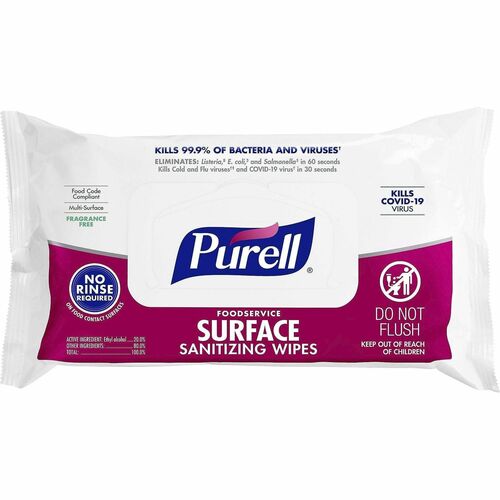 Gojo Sanitizing Wipes,Foodservice,9"x7-2/5",72/PK,WE
