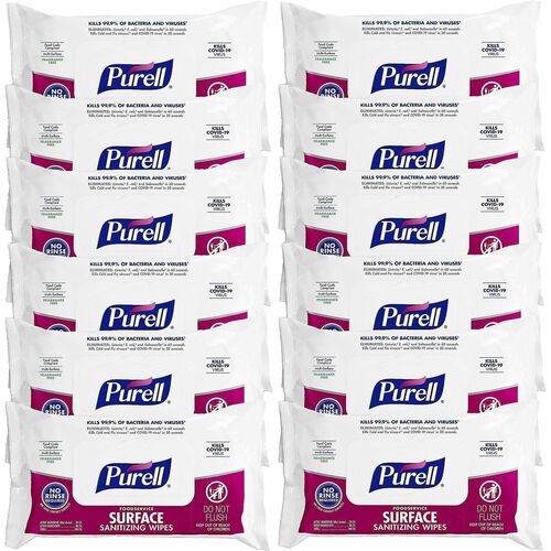 Gojo Sanitizing Wipes,Foodservice,9"x7-2/5",72/PK,12PK/CT,WE