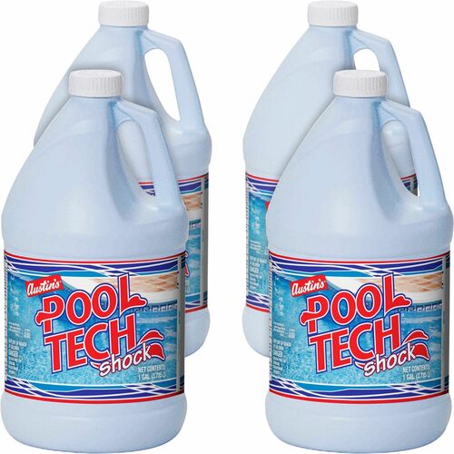 KIK Custom Products Pool Shock,Liquid,Sodium Hypochlorite,128 oz,4/CT